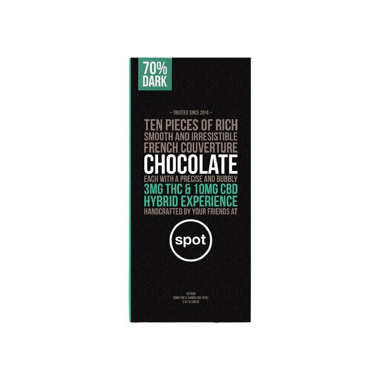 Spot Dark Chocolate Levity Blend Hybrid CBD 10pk 100mg/30mg (CBD) SPOT